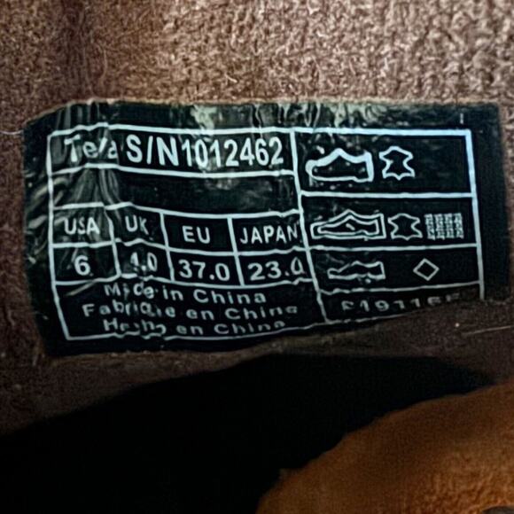 Teva Womens Foxy Ankle Boots Brown Leather Block Heels Almond Toe Side Zip 6 - Picture 5 of 8